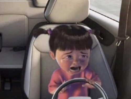 parallel parking cartoon girl crying